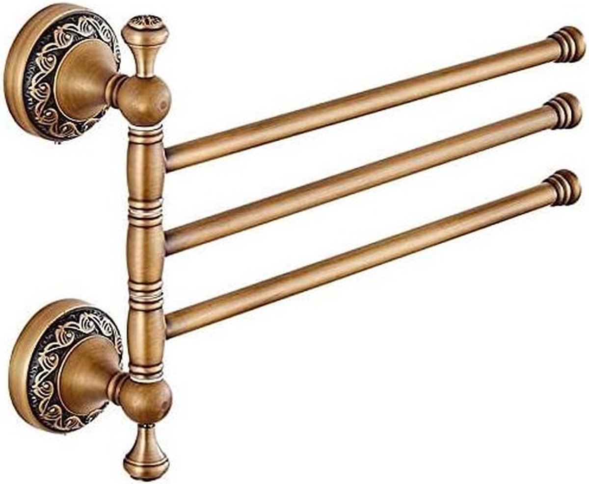 Antieke Handdoekhouder - Premium - 3 Armen - Retro Handdoekstang - Handdoekhouder - Badkamer - Keuken - Wandmontage