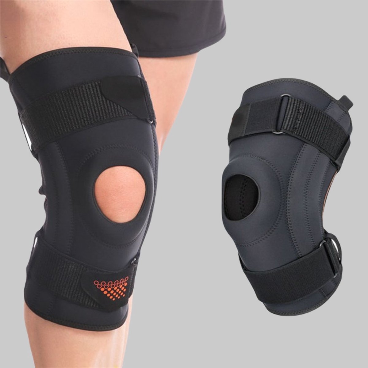 Premium Kniebrace - 'ErgoKnee 3' | Bracefox™ - L - Large | Comfortabel & Elastisch | Knie bandage ondersteuning | Heren | Dames | Elastisch