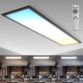 Bol.com B.K.Licht - Dimbaar Plafondlamp - led paneel zwart - 25x100 cm - met afstandsbediening - ultraplat plafonniére - CCT - 3... aanbieding