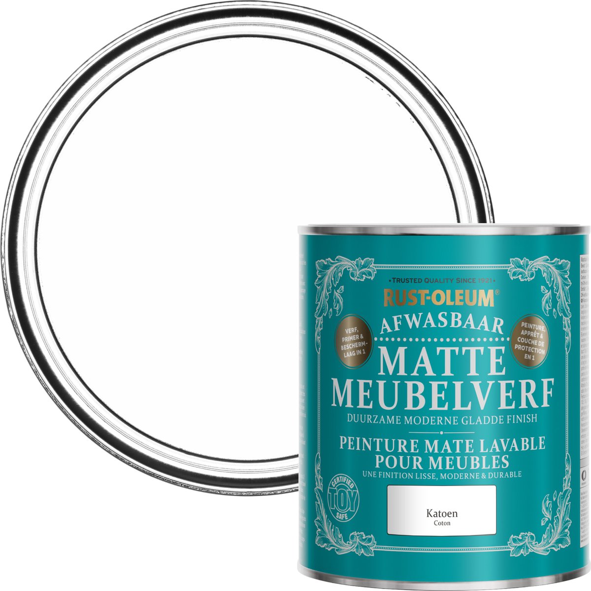 Rust-Oleum Wit Afwasbaar Matte Meubelverf - Katoen 750ml