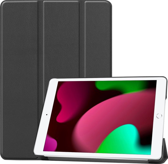 Hoesje - Geschikt voor Apple iPad 7 (2019) - 10.2 inch - Dun & Stevig - Trifold Bookcase - Hard Cover - Hardcover Book Case - Tablet Hoes - Zwart