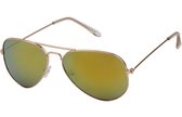 Joboly Pilotenbril Piloot Zonnebril - Goudkleurig Frame - Groene Spiegelende Lenskleur - Dames en Heren