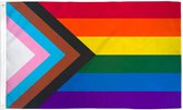 Zac's Alter Ego - 5 x 3 Feet Rainbow Progress with Brass Eyelets Vlag - Multicolours