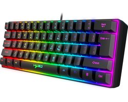 HXSJ V700 - Bedrade Gaming Toetsenbord - RGB - 61keys - QWERTY Toetsenborden - Zwart