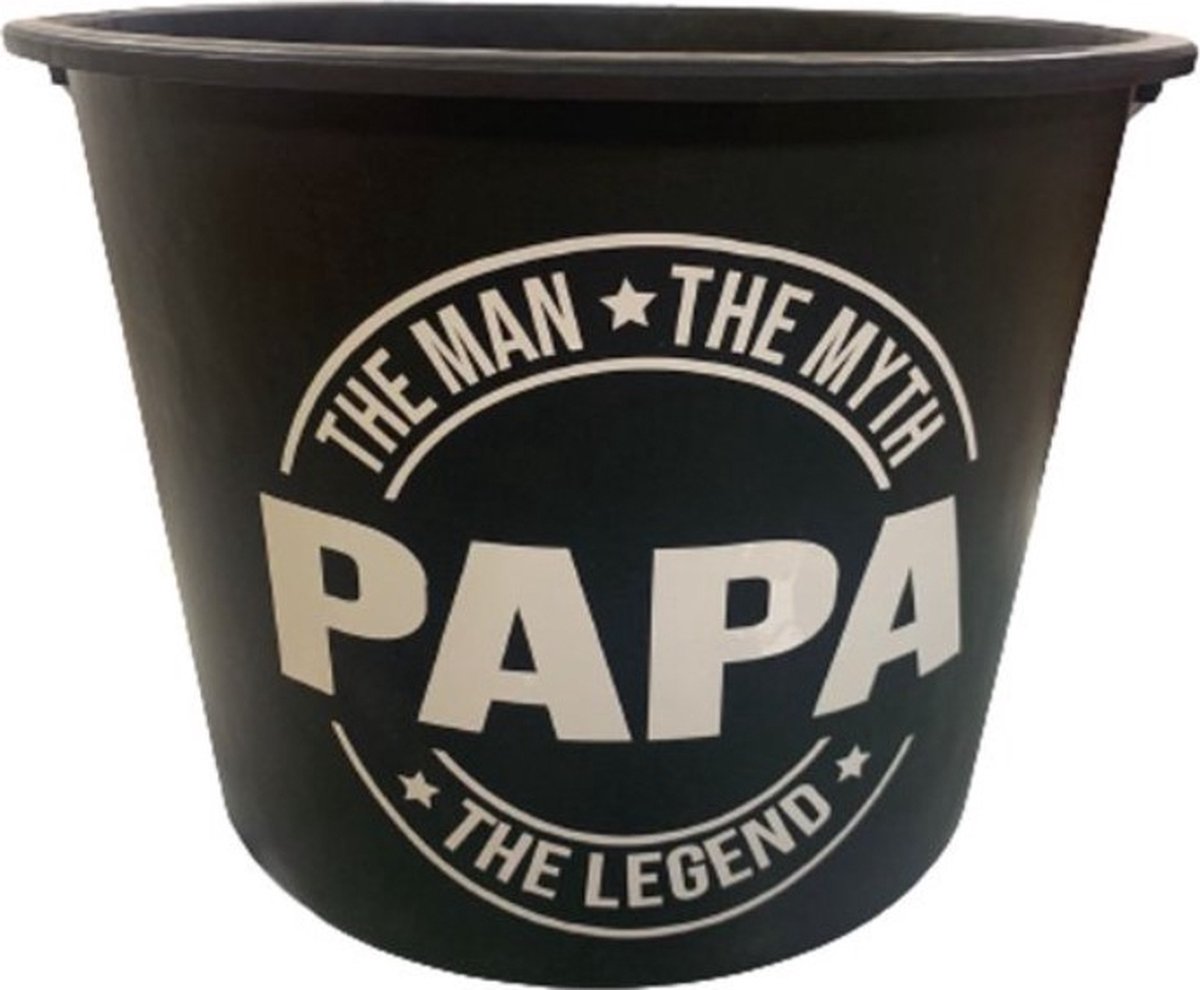 gereedschap- poets -emmer papa - The Man, The Myth, The Legend - Zwart
