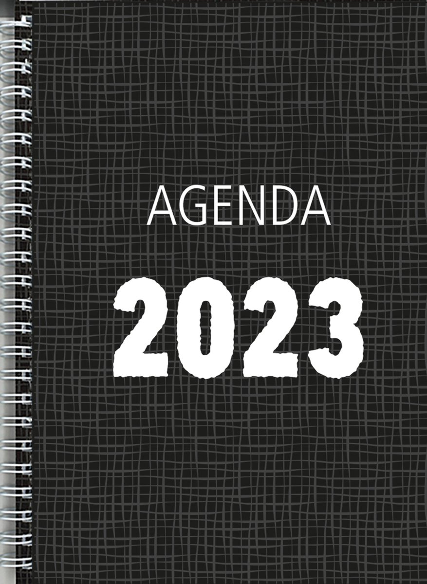 MGPcards - Bureau-agenda 2023 - A5 - Ringband - Spiraal - 7d/2p - Kolom - Zwart