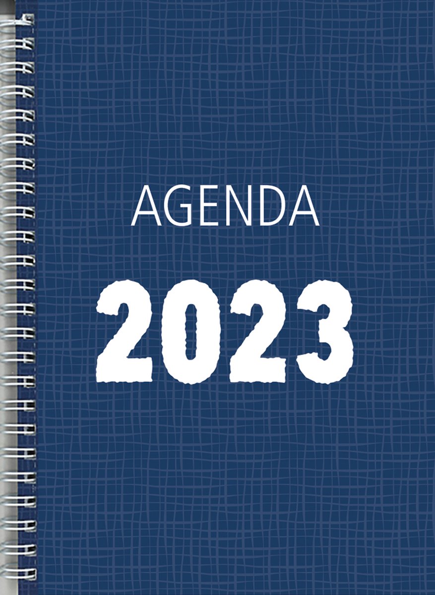 MGPcards - Bureau-agenda 2023 - A5 - Ringband - Spiraal - 7d/2p - Kolom - Blauw