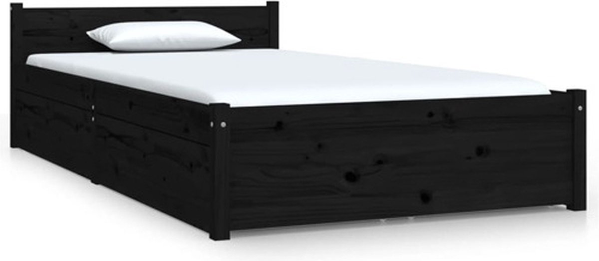 vidaXL Bedframe met lades zwart 90x190 cm 3FT Single