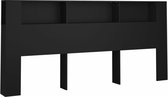 vidaXL Tête de lit - Zwart - 220x18,5x104,5 cm Tête de lit - Tête de lit - Tête de lit - Tête de lit - Décoration de chambre - Tête de lit en bois - Tête de lit noire