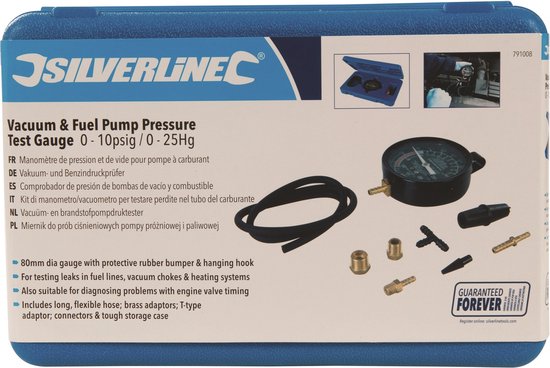 Testeur de pression de vide et de pompe à carburant Silverline 0 - 10 psig  / 0 - 25 Hg