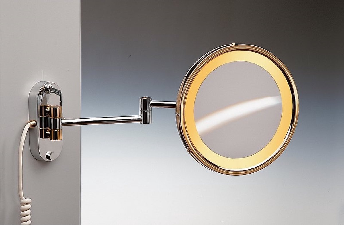 Windisch vergrootspiegel/scheerspiege muur licht x2 Ø230mm 135x60x475mm croom