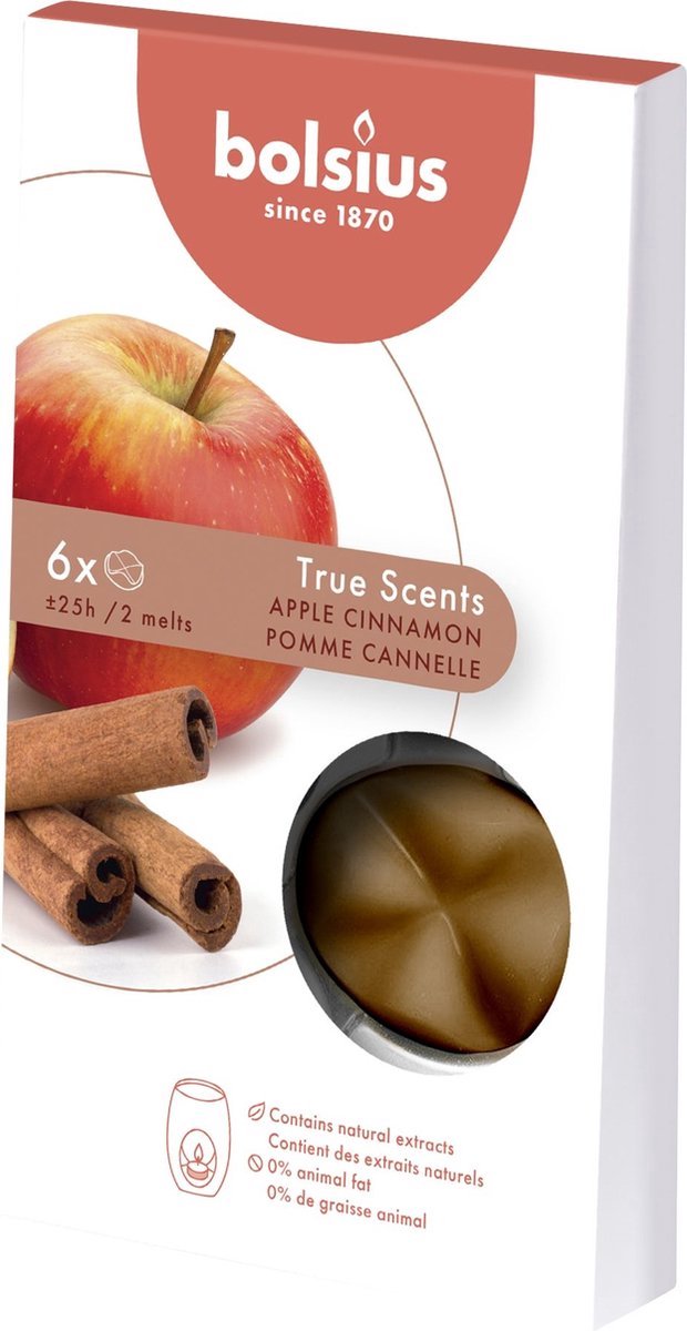 Bolsius Wax Melts - Apple Cinnamon - 36x Melts - VOORDEELVERPAKKING - Bolsius True Scents
