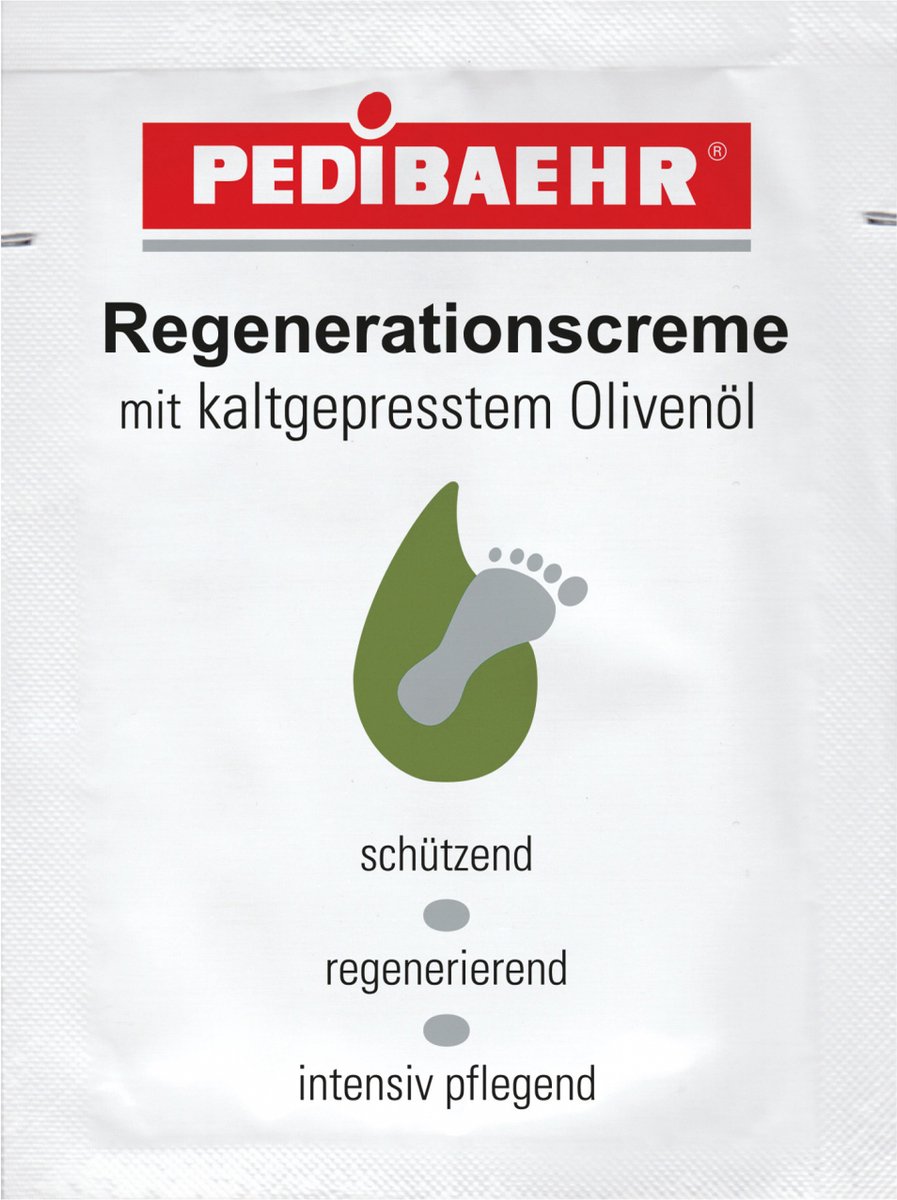 PEDIBAEHR - Voetcrème - Regeneratiecrème - Met Koudgeperste Olijfolie - 11043 - Sachet 2ml -