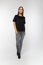 Supertrash - Top - Blouse Dames - Shirt - Korte Mouw - Zwart - 34