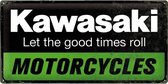 Kawasaki Motor Cycles Metalen Bord 25 x 50 cm