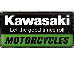 Nostalgic Art Metalen Bord Kawasaki Motorcycles 25 x 50 CM