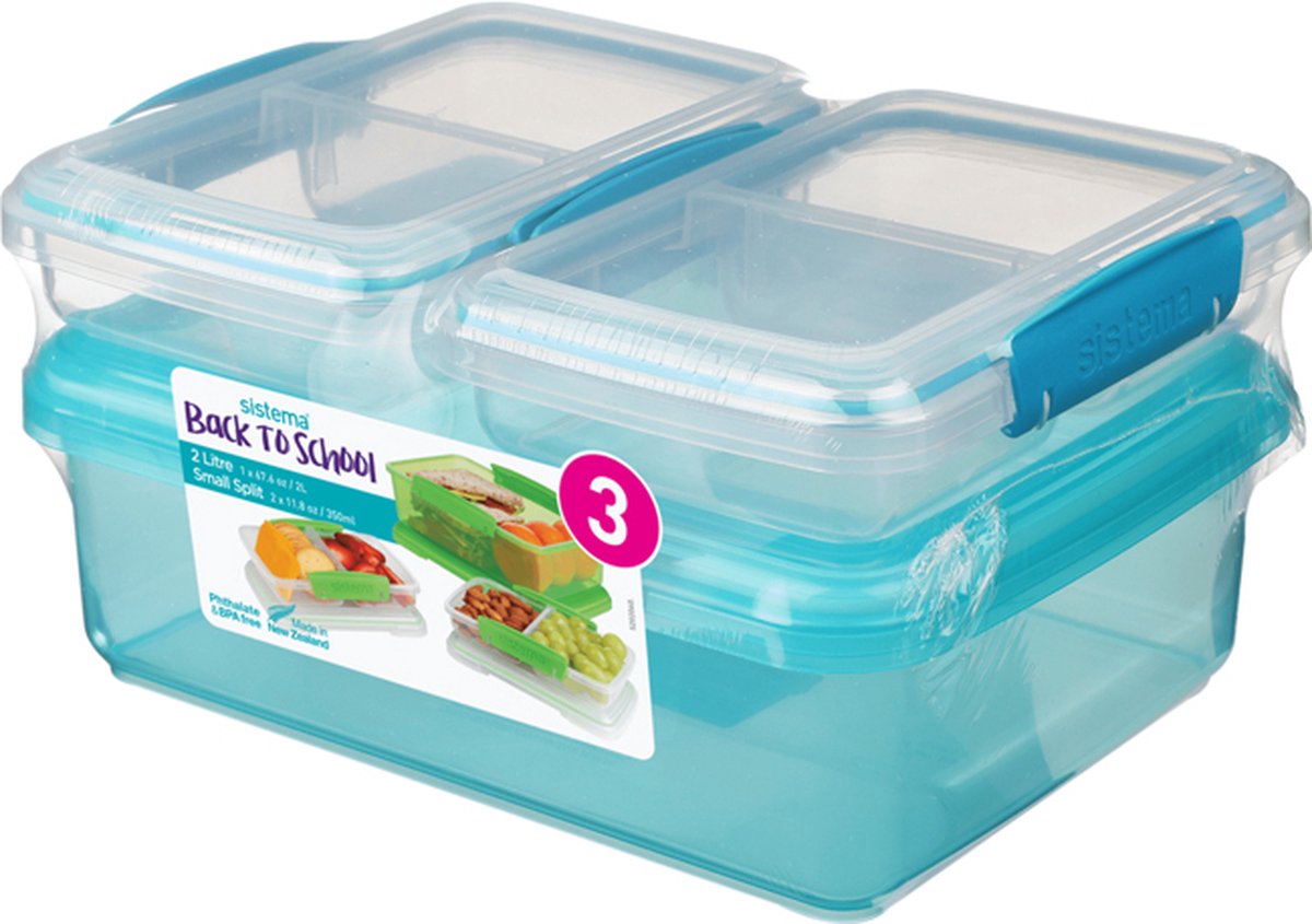 Sistema Back To School – Set van 3 Lunchboxen – Blauw