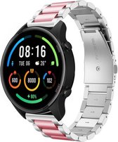 Bracelet Smartwatch en acier - Convient au bracelet en acier Xiaomi Mi Watch - argent/rose - Strap-it Watchband / Wristband / Bracelet