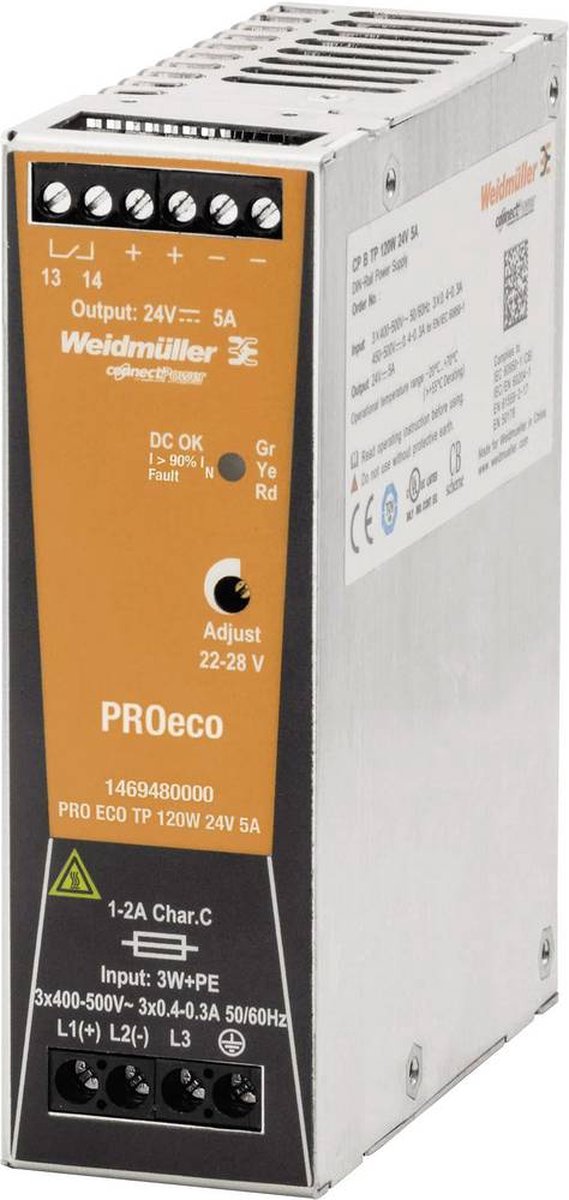 Weidmüller PRO ECO 120W 24V 5A DIN-rail netvoeding 24 V/DC 5 A 120 W 1 x