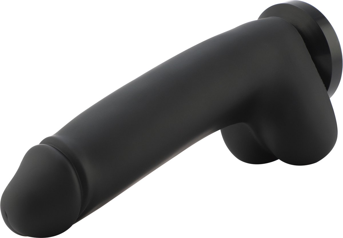 Goedkoopste Dildo XL BBC Zwart Opzetstuk 29 cm KlicLok en Zuignap