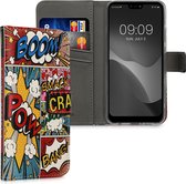 kwmobile telefoonhoesje geschikt voor Huawei P20 Lite - Backcover voor smartphone - Hoesje met pasjeshouder in meerkleurig - Stripboek design
