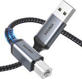 Sounix Printerkabel - USB-A naar USB-B - 2 Meter - Kabel Voor Printer en Scanner - Zwart