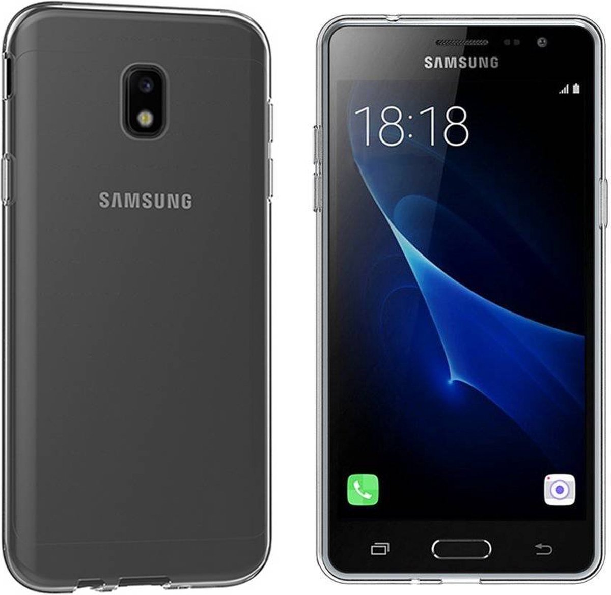 Shock Proof Case - Telefoonhoesje - Doorzichtig Hoesje voor Samsung Galaxy J3 2017 - Transparant Wit