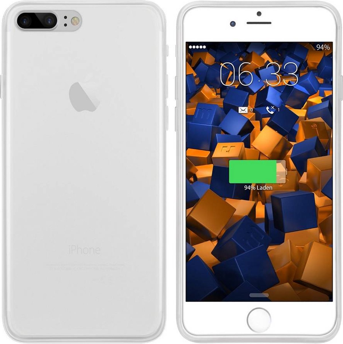 Shock Proof Case - Telefoonhoesje - Doorzichtig Hoesje voor Apple iPhone 8 Plus/7 Plus - Transparant Wit