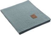 Knit Factory Jesse Gebreid Plaid - Woondeken - Kleed - Stone Green - 160x130 cm