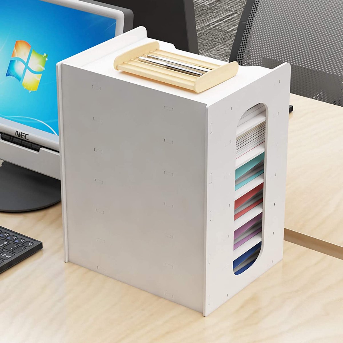 7-laags kantoorpapier-organizer voor op het bureau, bureau