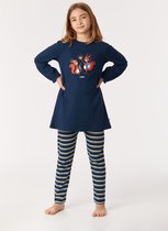 Woody pyjama meisjes - donkerblauw - eekhoorn - 222-1-BLB-S/883 - maat 128