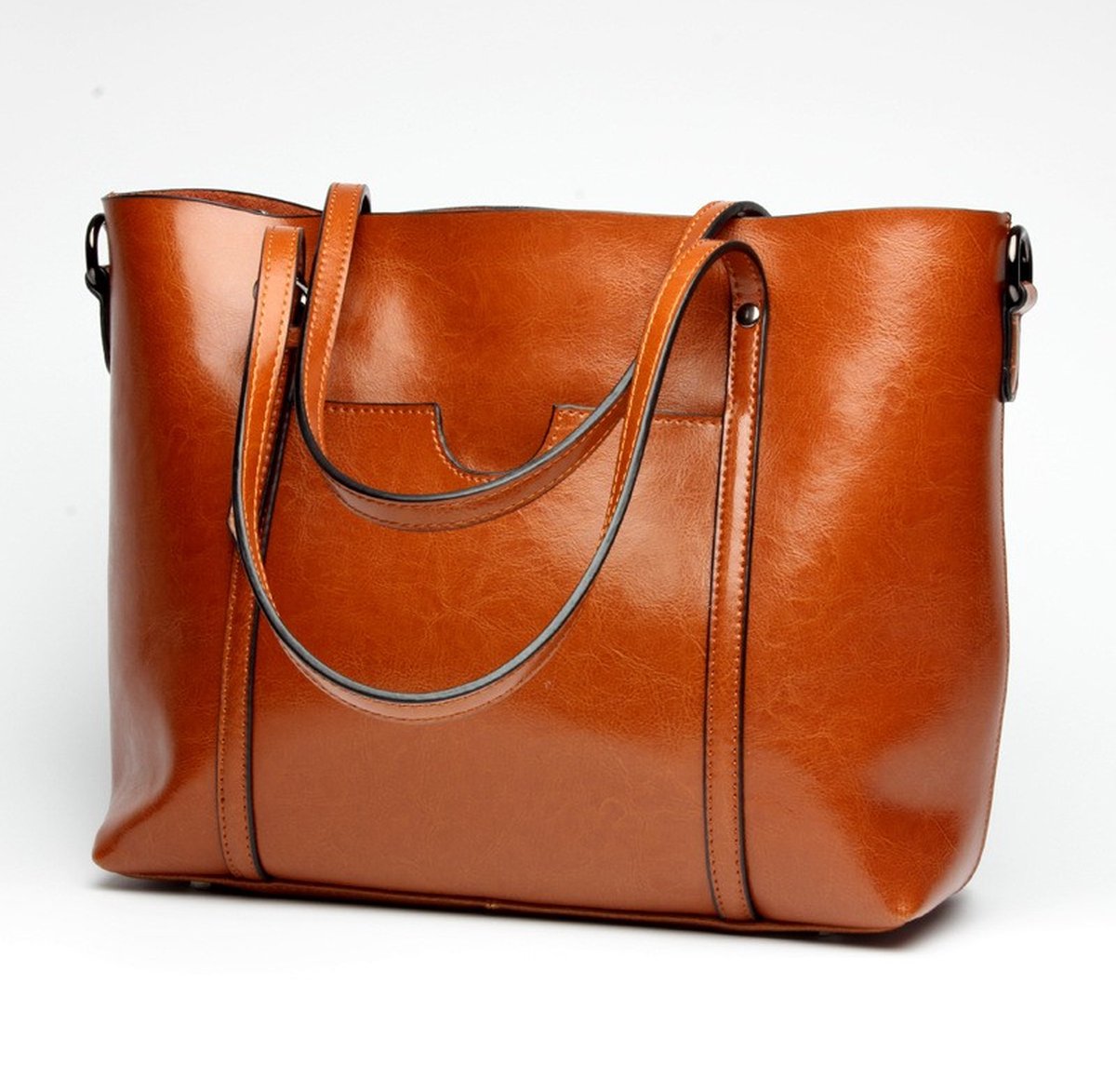 Gusti Suzanne leren handtas voor dames, vintage bruin leer, bruin