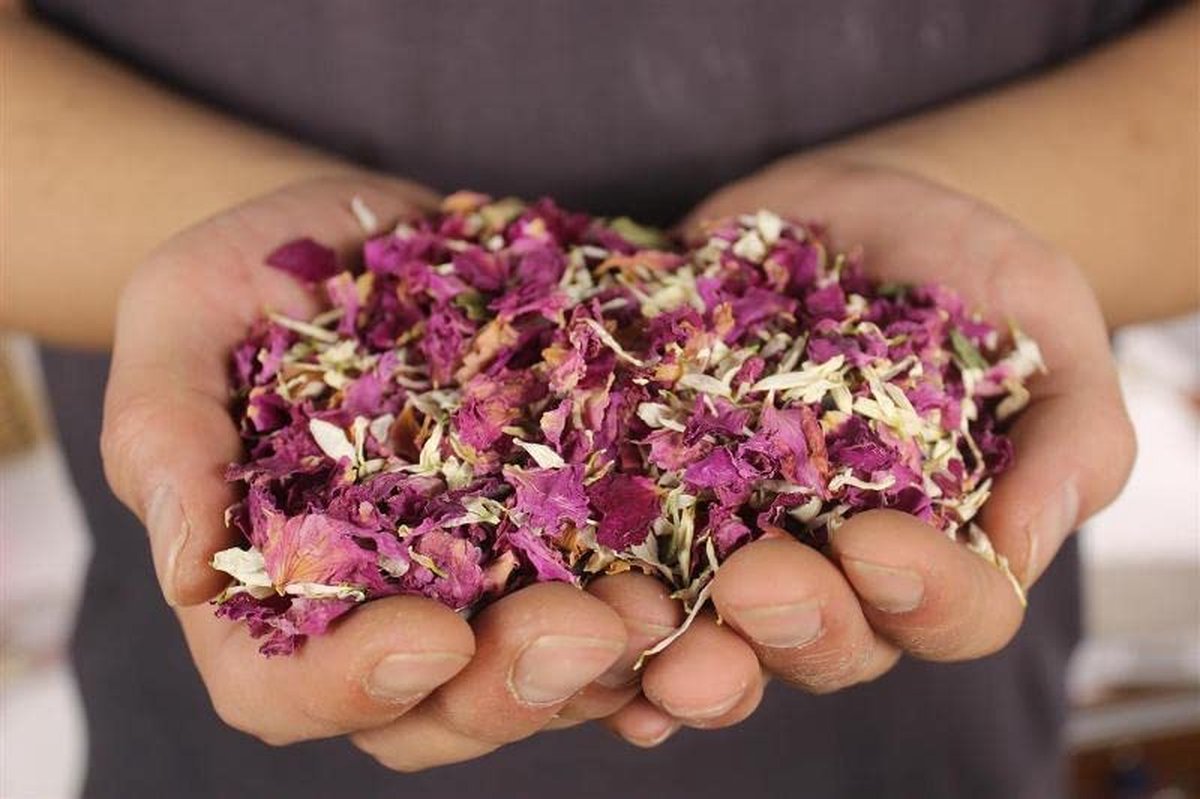 ABSDON Biologisch afbreekbare rozenblaadjes confetti voor bruiloft natuurlijke gedroogde