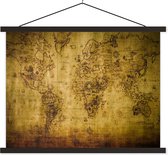 Carte du monde historique assiette école nautique lattes plates noir 60x45 cm - Tirage photo sur affiche textielposter (décoration murale salon / chambre)
