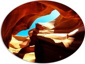 WallClassics - PVC Schuimplaat Ovaal - Antelope Canyon - 96x72 cm Foto op Ovaal  (Met Ophangsysteem)