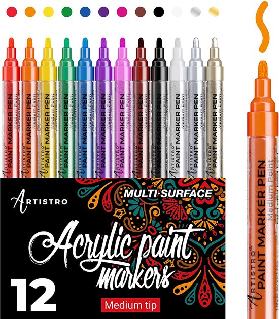 Ensemble de couleurs spéciales marqueurs de peinture acrylique Tooli-Art  stylos