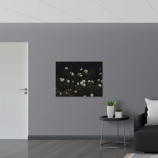 WallClassics - Drapeau - Buisson à Fleurs Witte - 100x75 cm Photo sur Drapeau Polyester