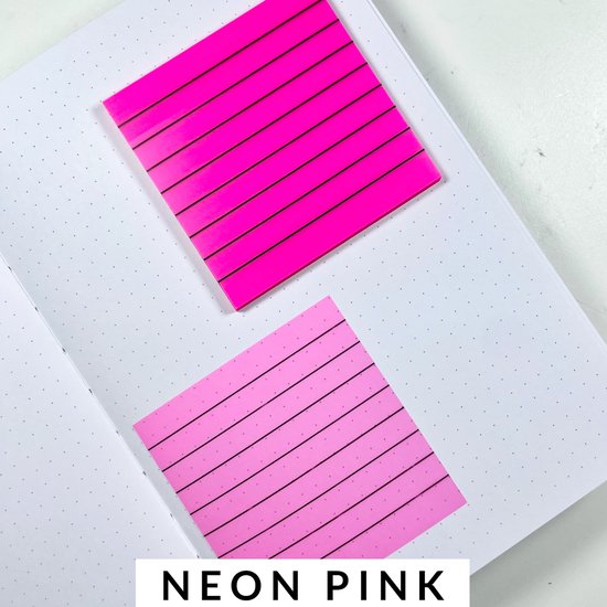 Akyol - Sticky Notes - Neon pink transparante sticky notes - memoblok met 50 memoblaadjes - zelfklevend - waterbestendig - herbruikbaar - 76x76mm