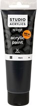 Acrylverf - Zwart Black (#99) - Dekkend - Creall Studio - 120ml - 1 fles