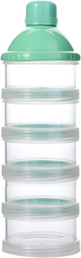 Lait en poudre boîte de dosage - Tour de lait en poudre - réservoir de stockage de Lait en poudre pour bébé - Boîte Voyage - Distributeur - Vert - 4 couches - sans BPA