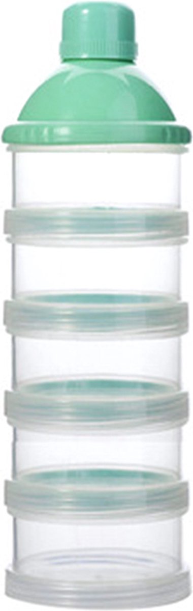 Melkpoeder doseerdoosje - BPA vrij - Groen - 4 lagen -Melkpoeder toren - Babypoeder bewaarbakje - Reisbox - Dispenser - Poedertoren van A3 Baby & Kids — afbeelding 2