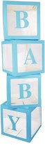 4-blauwe-kartonnen-blokkendozen-Babyshower-Babyshower versiering-Versieringsset-Feestartikelen-Kraamfeest-Decoratie-Verjaardag-Party-Herbruikbaar-Transparante dozen-Set-Fotoshoot