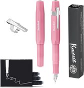 Kaweco - FROSTED SPORT BLUSH Fountain Pen - Extra Fine - Oktogonal Clip Chrome - Doosje Vullingen