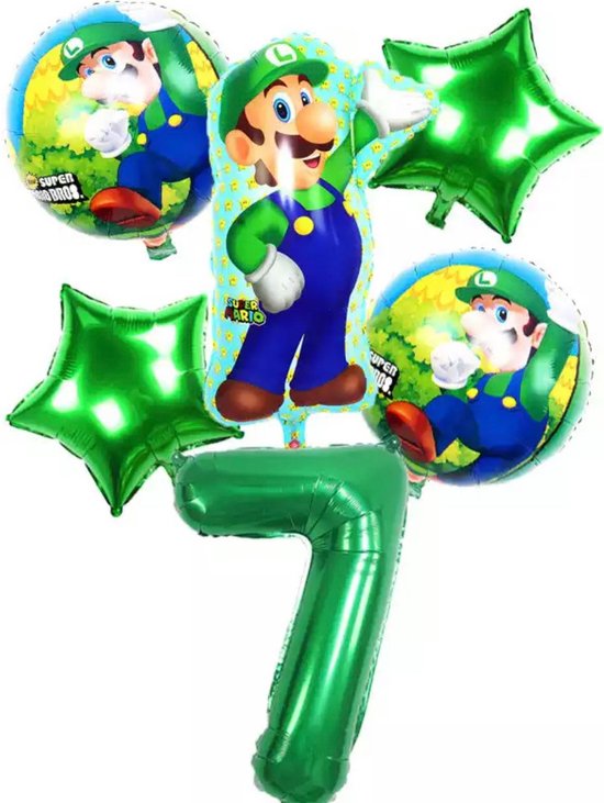 Super Mario folie ballon verjaardags decoratie ballon feestaccessoires Mario ballon decoratie Nummer 7