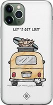 Casimoda® hoesje - Geschikt voor iPhone 11 Pro Max - Let's Get Lost - Siliconen/TPU telefoonhoesje - Backcover - Tekst - Multi