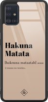 Samsung Galaxy A51 en verre - Hakuna Matata - Marron/beige - Coque arrière pour téléphone - Texte - Casimoda