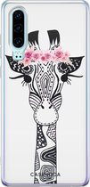 Casimoda® hoesje - Geschikt voor Huawei P30 - Giraffe - Siliconen/TPU - Soft Case - Multi - Giraffe