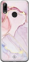 Casimoda® hoesje - Geschikt voor Huawei P Smart (2019) - Marmer roze paars - Siliconen/TPU - Soft Case - Paars - Marmer