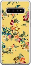 Casimoda® hoesje - Geschikt voor Samsung S10 - Floral Days - Backcover - Siliconen/TPU - Geel