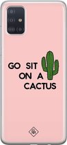 Casimoda® hoesje - Geschikt voor Samsung A71 - Go Sit On A Cactus - Backcover - Siliconen/TPU - Roze